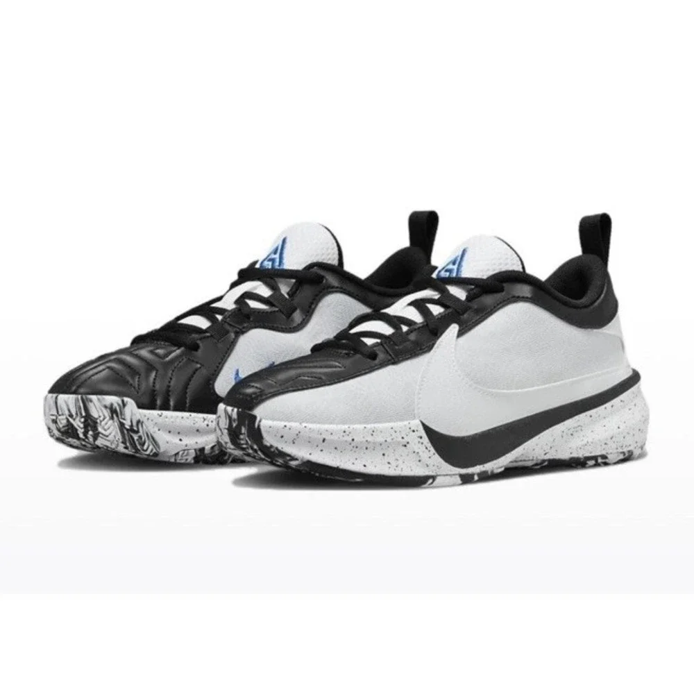 Nike Freak 5 GS Big Kids 7Y Basketball Shoes White Black DZ4486-100‎